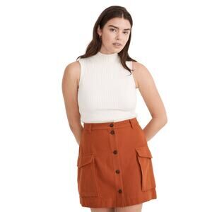 Madewell Women's 8 Cargo Mini Skirt Curvy Rust Orange Moleskin